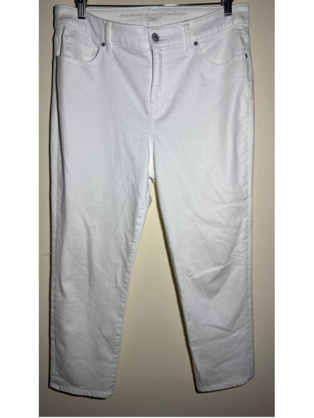 Chico's So Slimming Girlfriend Slim Leg Crop Jeans White Size 12